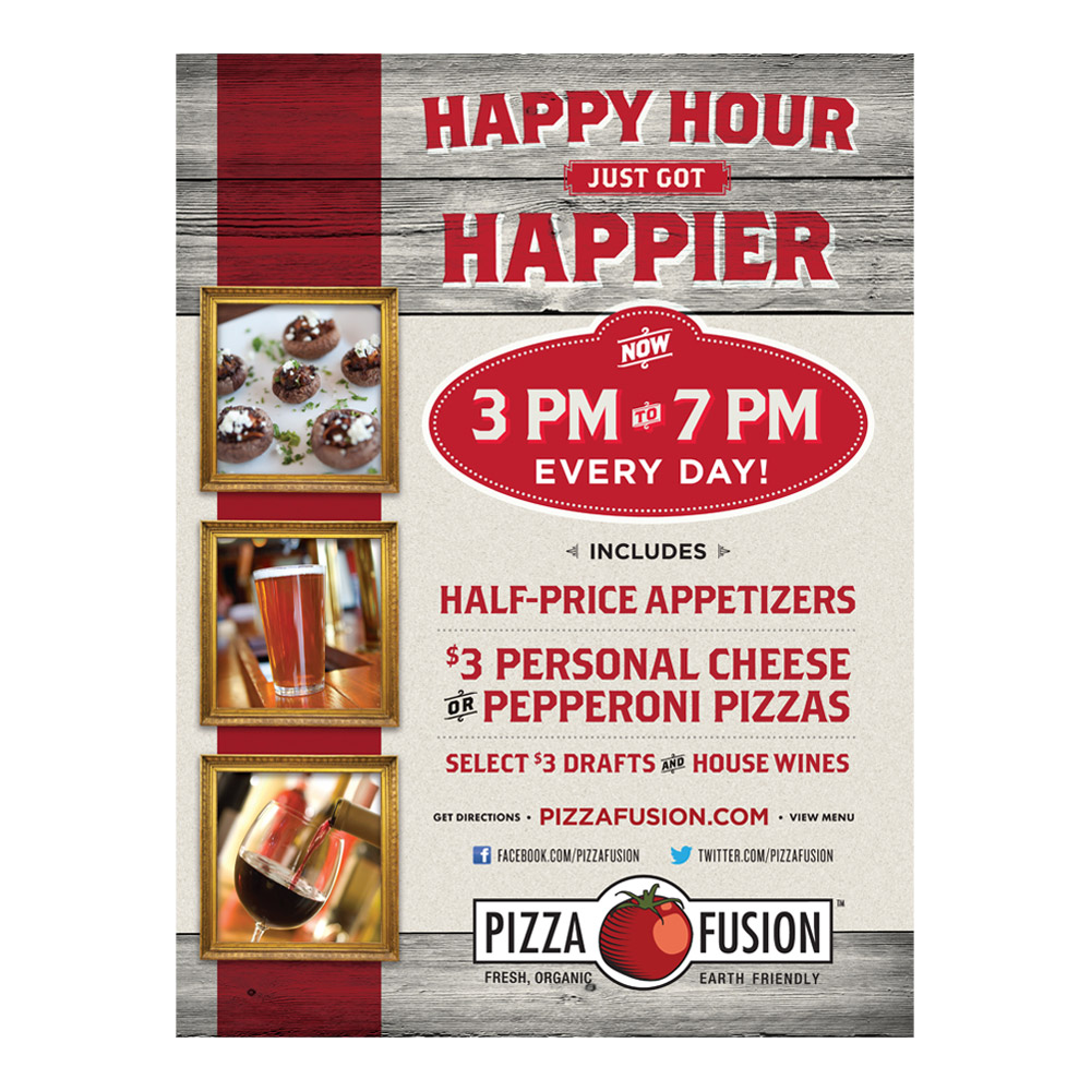 Pizza Fusion Happy Hour Poster