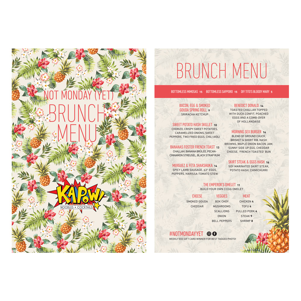 Kapow! Brunch Menu